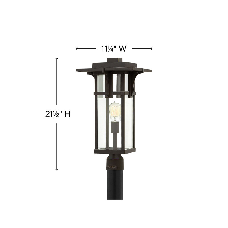 Manhattan Single Light Outdoor Post Top/Pier Mount Lantern - Clear Beveled Glass