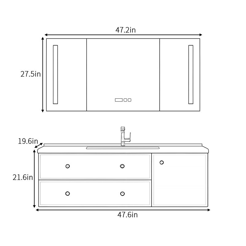 Armoire de salle de bain simple et légère de luxe, Vert olive
