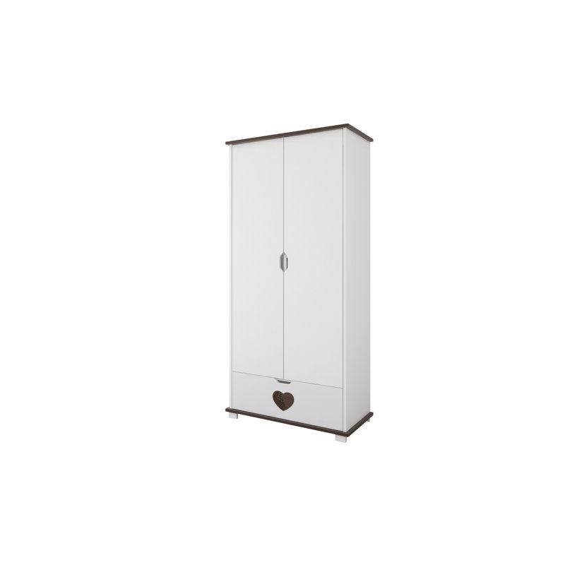 Enriquez 2 Door Wardrobe, White/Nut