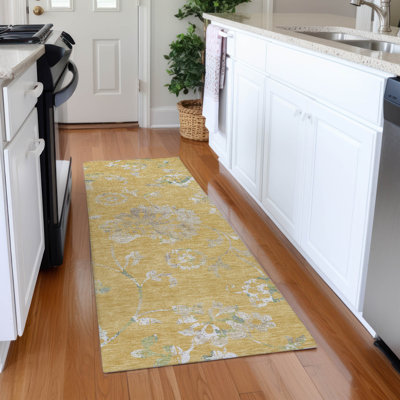 Tapis doré Prisco lavable à la machine de qualité supérieure