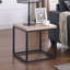 Table de bout avec table de bout, table de chevet carrée en bois et métal, petite table de bout avec rangement, pour la chambre à coucher du salon, chêne naturel