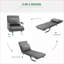 Fauteuil-lit pliant ajustable convertible pour une personne, pour petits espaces | Gris anthracite | Tissu