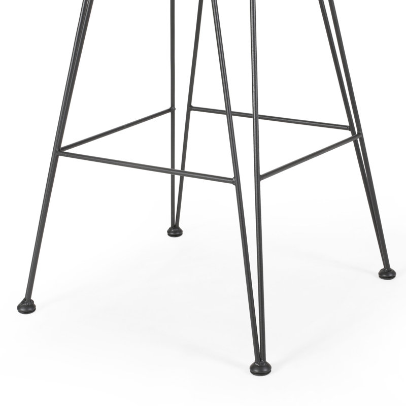 Deux fauteuils d'extérieur avec faux coussins d'eau - conception classique, siège de tabourets de bar de 28,75 pouces, finition grise