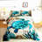 Ocean Breeze Turtle Comforter Set - Teal Turquoise Themed Mediterranean Design - Quilted Duvet Set with 2 Pillowcases - Size 1 Comforter - Down Alternative