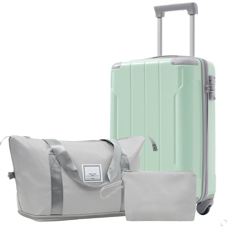 Ensemble de bagage à main 20 pièces 3 pièces avec roulettes, valise légère en ABS rigide pour les escapades à Weedend