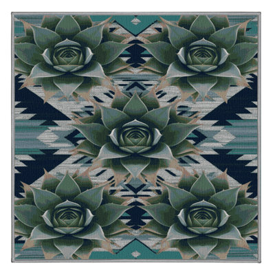  Tapis lavable Agave Plant Southwestern