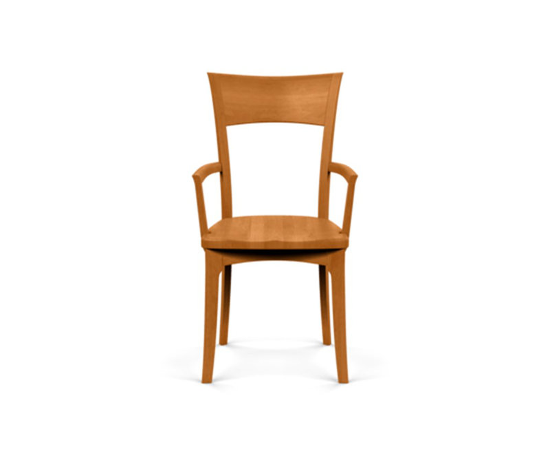 Ingrid 19.25'' H Upholstered Cherry Armchair, Natural Cherry, Natural Cherry