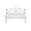 Banc de terrasse blanc extérieur - Structure en métal avec accoudoirs, robuste et antirouille, pour 2 à 3 personnes, installation facile, dossier et accoudoirs confortables, peut accueillir plusieurs personnes.