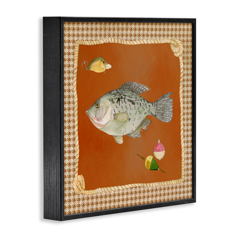 «Fishing Life over Houndstooth», estampe numérique, design par Lee Ann Sanders, H 12 po x l 12 po