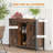 Industrial Sideboard with Sliding Barn Doors, Adjustable Shelves, Rustic Brown