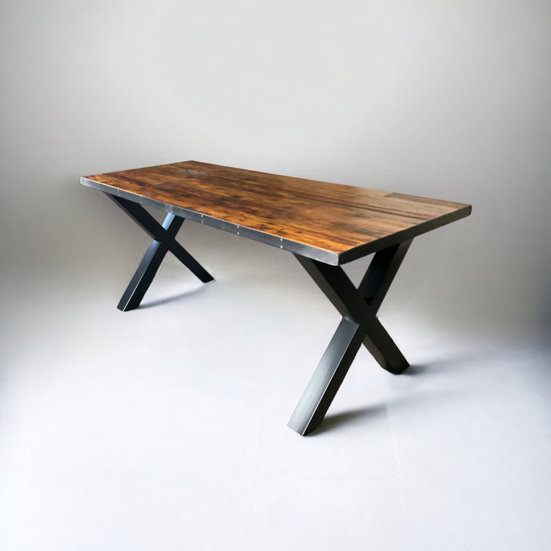 Metal Base Dining Table, 29.5" H x 60" L x 30" W