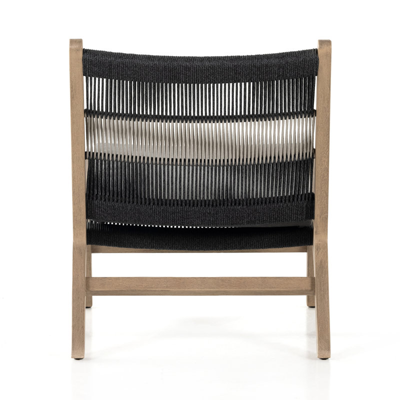 Julian Outdoor Teak Lounge Chair, Brown, Venao Charcoal Performance