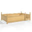 Lit simple Montessori avec garde-corps pleine longueur et bibliothèque latérale, lit bas pour enfant avec rangement - Naturel-617513402-617513403
