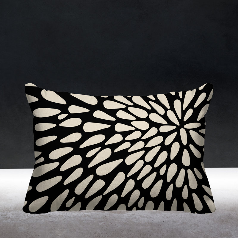 Eames Outdoor Reversible Throw Pillow, Black