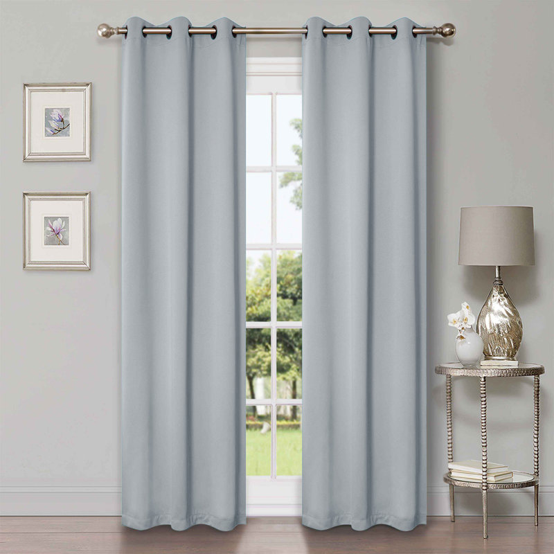Paire de rideaux obscurcissant avec œillets Millendon, L 42 po x L 84 po, Bleu pierre
