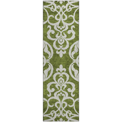 Premium Machine Washable Prisco Green Rug