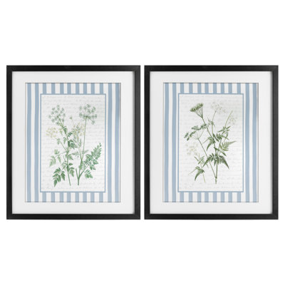 Ensemble de 2 impressions encadrées sous verre Glass Kitchen Kitchen Herbs