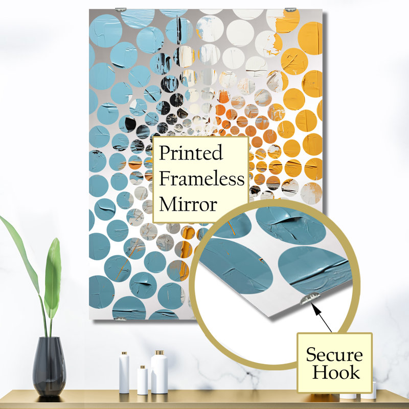 Kakarla - Grand miroir mural abstrait, 40 po x 30 po