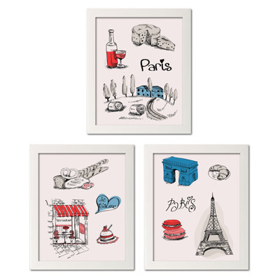 «Paris I, II and III», ensemble de 3 impressions