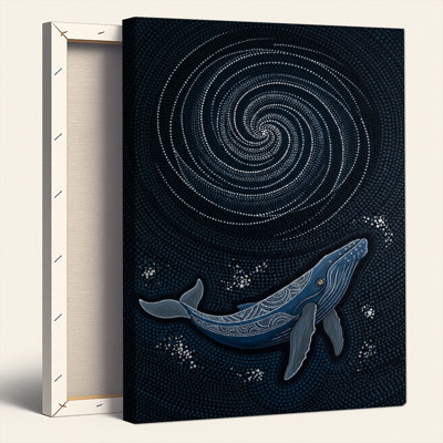 Whale Spiral Canvas Wall Art Set Of 1