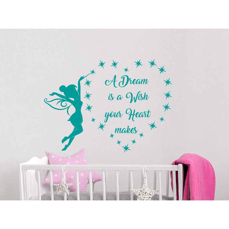 Décalcomanie murale un rêve est un voeu, Turquoise