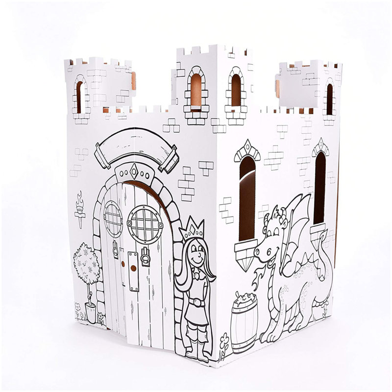 Easy Playhouse 32'' W x 32'' D Indoor Cardboard DIY Playhouse Kit