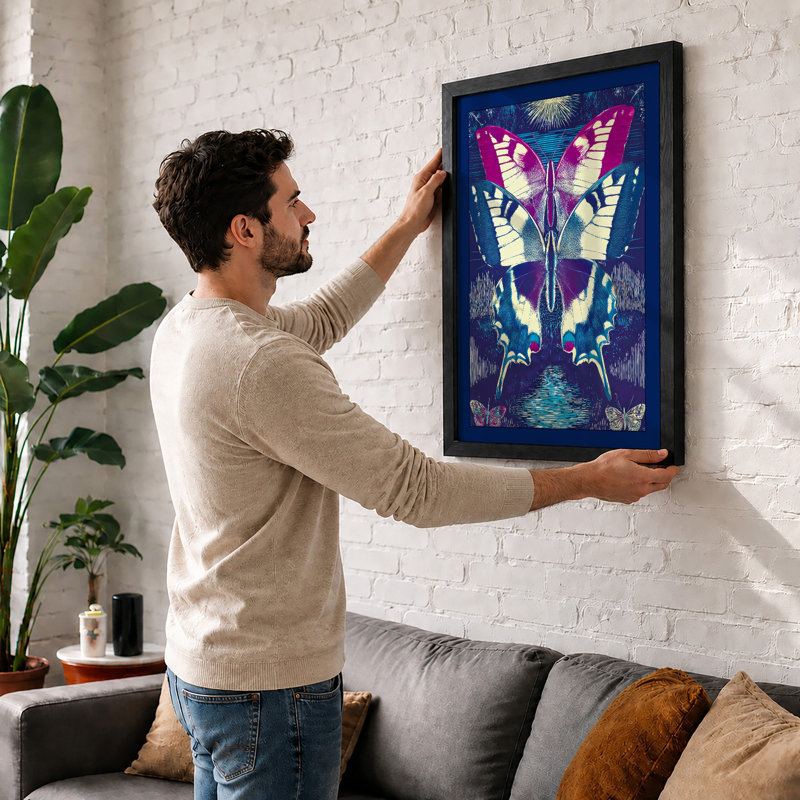 Celestial Butterfly Modern - Print, A4 - 29.7 x 21.0 cm, Black