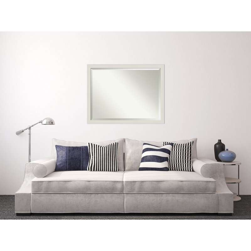 Akhia Narrow Beveled Wall Mirror, 33" x 43", Rustic Plank Gray
