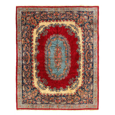 Tapis en laine d'agneau rectangulaire unique 7 pi 11 po x 9 pi 11 po Jainam