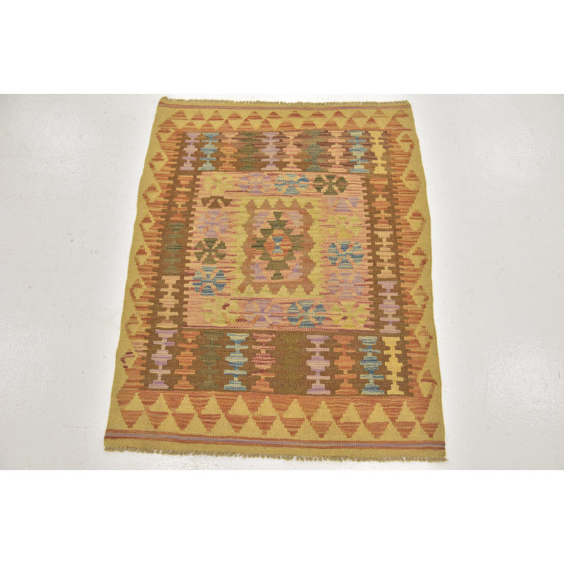 Tapis de zone en laine noué la 2 pi 10 po x 3 pi 7 po one-of-kind Lorain