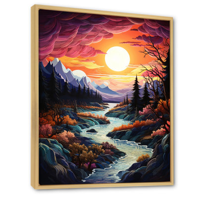 Aurore boréale, lever de soleil I - aurore boréale, reproduction d'art sur toile_106501