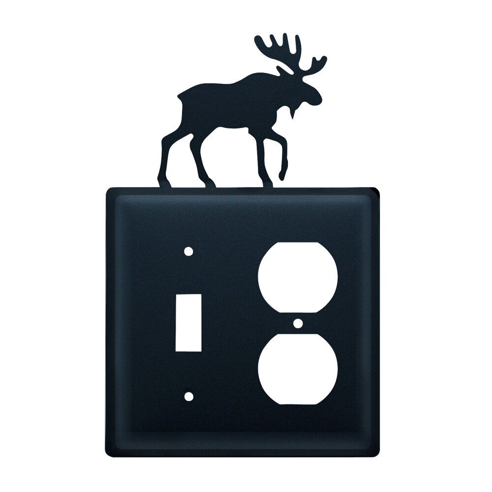 Village Wrought Iron Moose 2-Gang Duplex Outlet / Toggle Light Switch ...