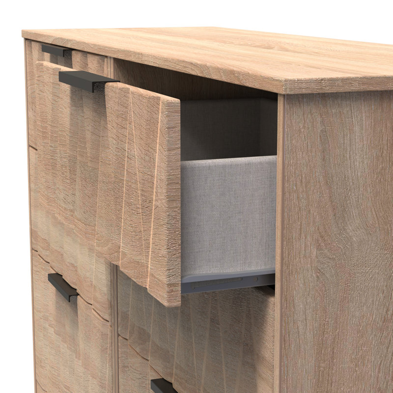 Besmir 6 Drawer Wide Chest (Ready Assembled), Bardolino Oak
