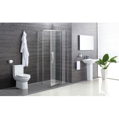  90cm W x 90cm D x 200cm H Square Pivot Shower Enclosure