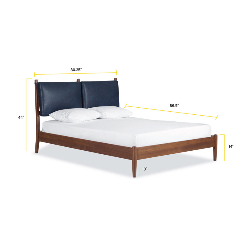 Livvy Upholstered Slat Bed, Midnight Blue, King