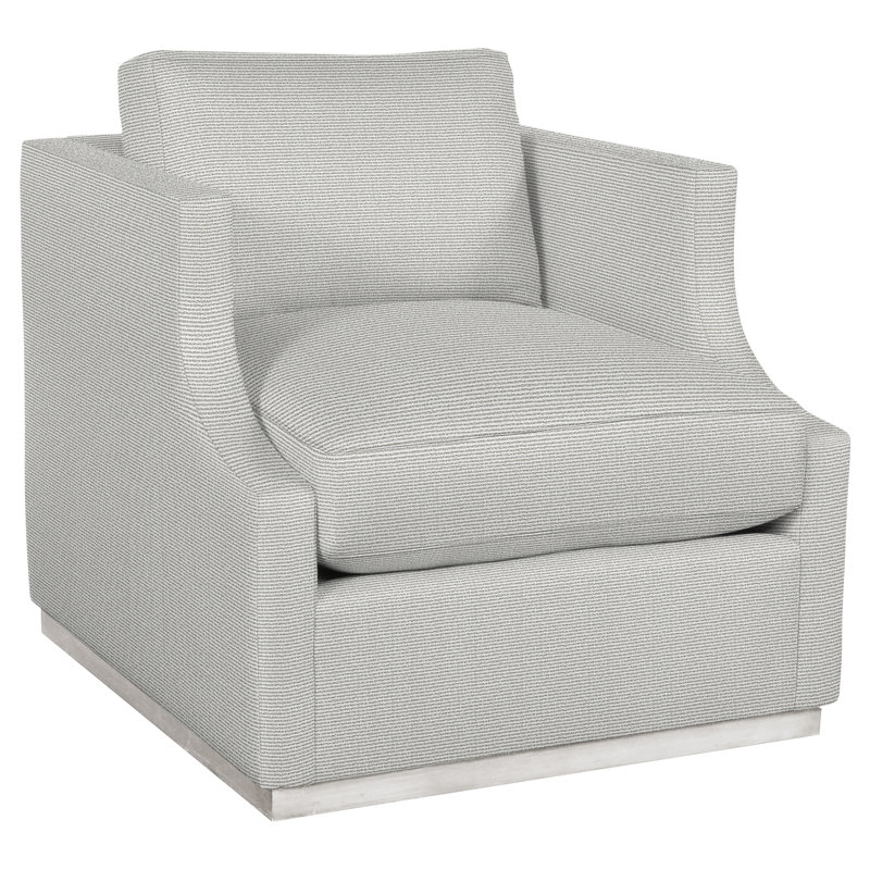 Thom Filicia Home 32"Willowbrook Swivel Chair, Casa Blanca, Callaloo Cotton