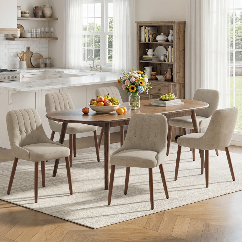 Arva 49 cm H Fabric Side Chair, Beige