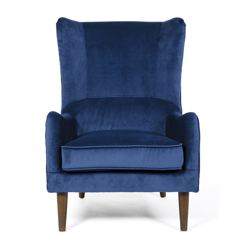 Lowery Upholstered Wingback Chair, Blue
