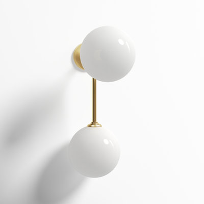 Salonko 2 Light Glass Dimmable Armed Sconce