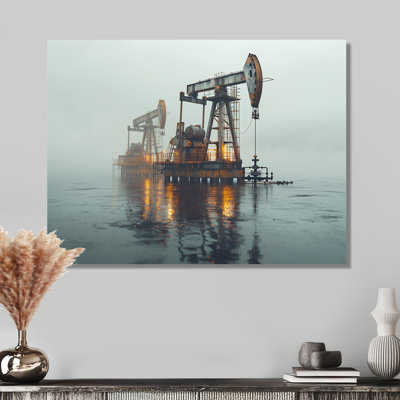 Gris, jaune, hiver, carburant, Futures, plate-forme de pétrole