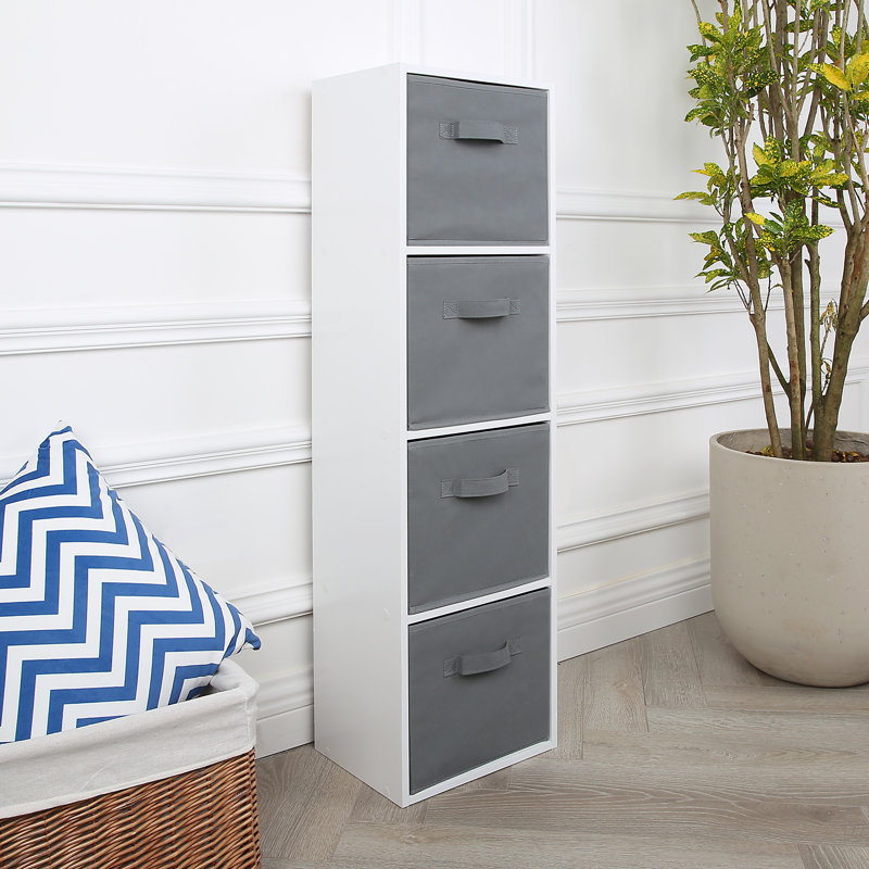 Jane 4 Box Bookcase with 4 baskets