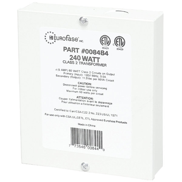 240 Watt Class II Transformer in White