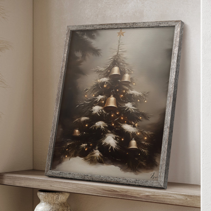 «Christmas Holiday Art», série 2-CLVII, reproduction encadrée - bois massif, H 15 po x l 12 po