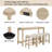 4-Piece Bar Table Set with Outlet & 3 Stools, Stylish Dining Table & Chairs-1513263794