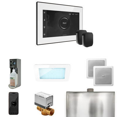 XDream Max Steam Shower Control Package with iSteamX Control and Steamhead in White 