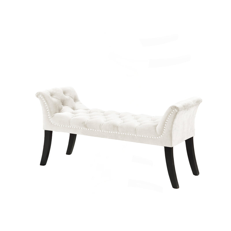Banc repose-pieds capitonné avec accoudoirs