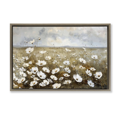 Prairie Wildflower Field Framed Floater Canvas by Ramona Murdock