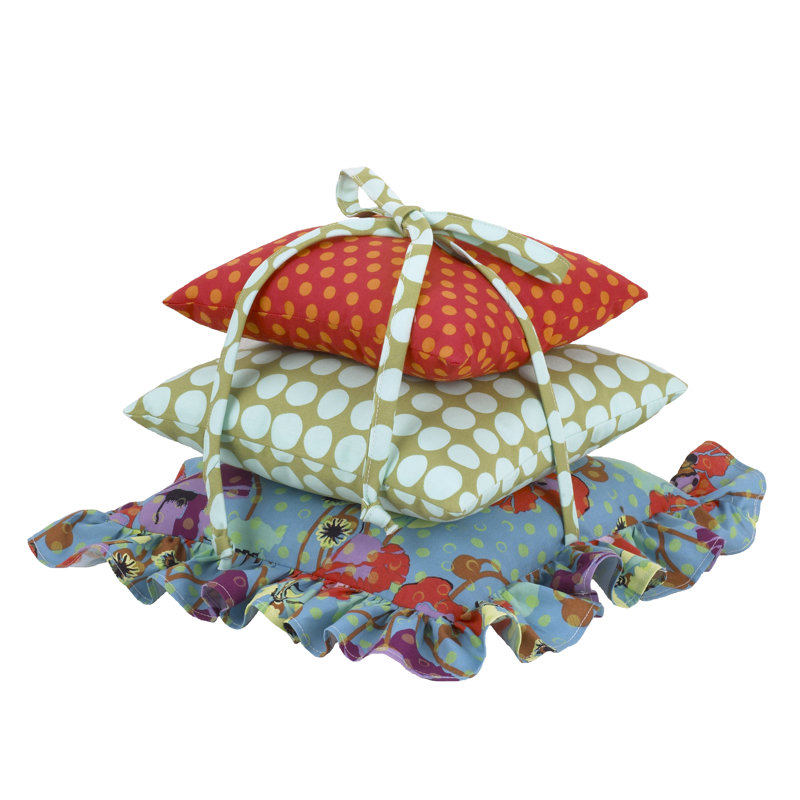 Lagoon Ruffled Cotton Reversible Throw Pillow