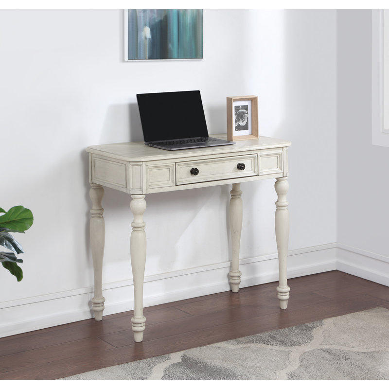 Bureau d'écriture rectangulaire l 36 po Burstyn, Blanc antique