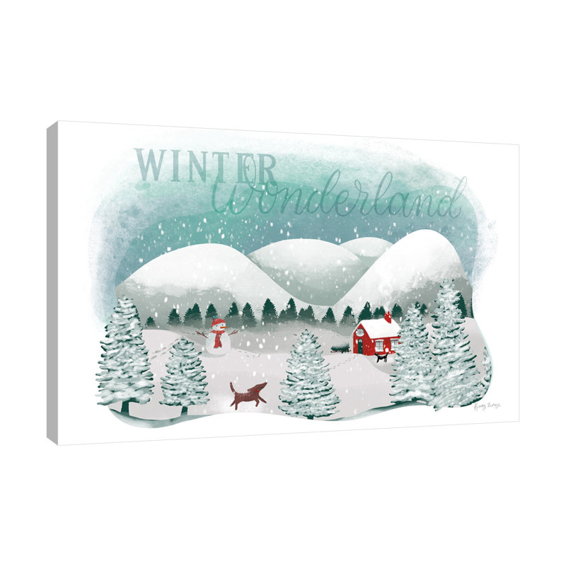 «Winter Wonderland I», toile tendue par Becky Thorns, H 16 po x l 24 po x P 1,5 po